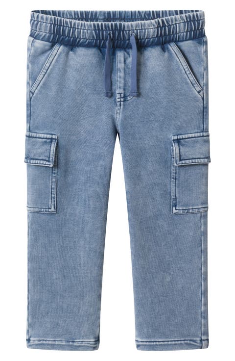 Kids' Checker Elastic Waist Cargo Jeans