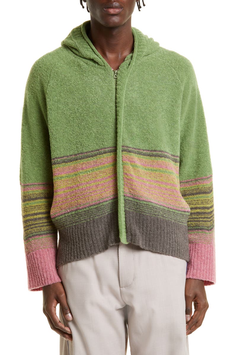 KIKO KOSTADINOV Ketra Stripe Wool Blend Hooded Sweater, Main, color, 