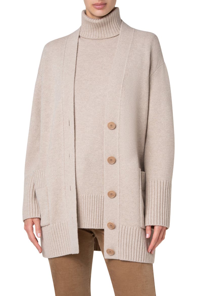 Wool & Cashmere Long Cardigan, Main, color, BEIGE-CARAMEL