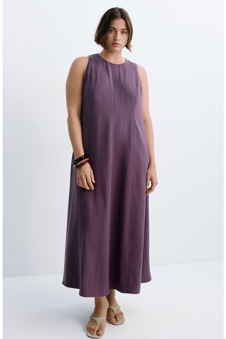 A-Line Dress with Stitching Detail, Alternate, color, VIOLET
