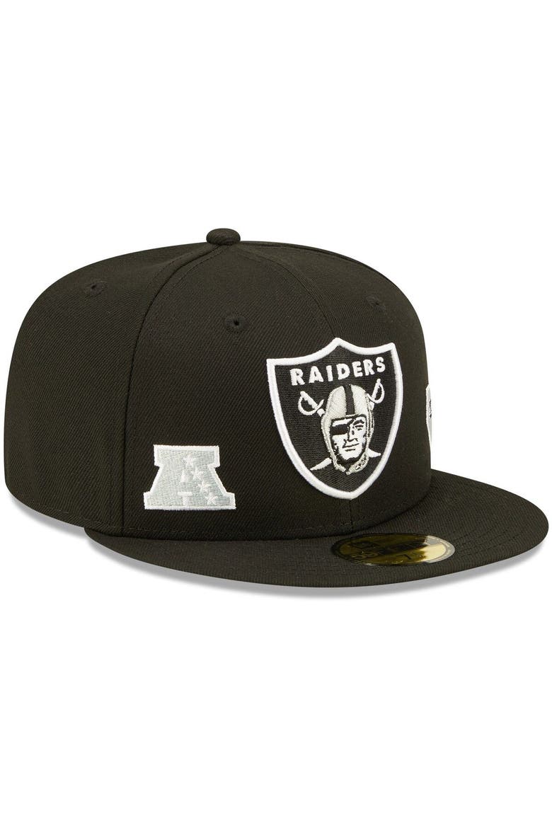 Men's New Era Black Las Vegas Raiders Identity 59FIFTY Fitted Hat, Alternate, color, Black