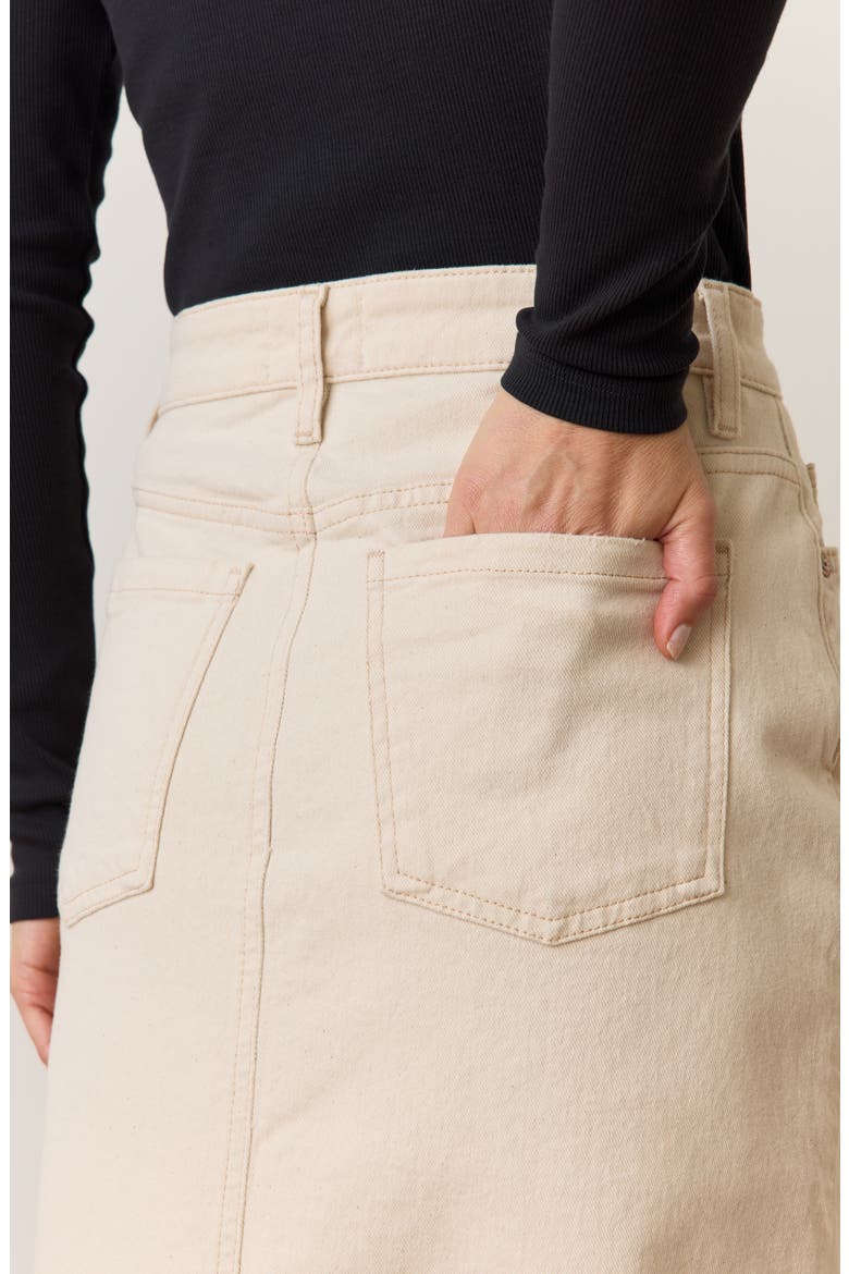 Fawn Denim Midi Skirt, Alternate, color, NATURAL