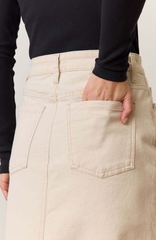 Marine Layer Fawn Denim Midi Skirt In Natural