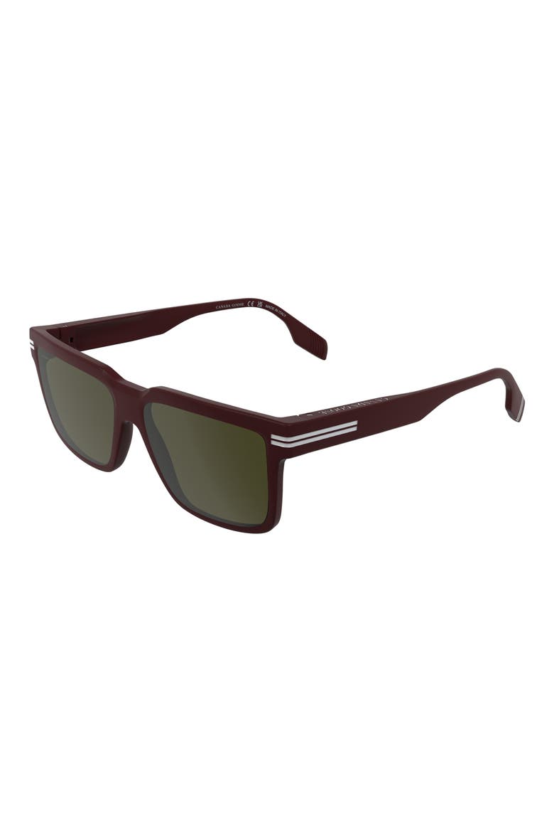 59mm Modified Rectangular Sunglasses, Alternate, color, MATTE BURGUNDY