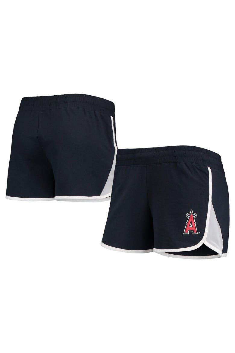 Women's New Era Navy Los Angeles Angels Stretch French Terry Shorts, Main, color, Navy