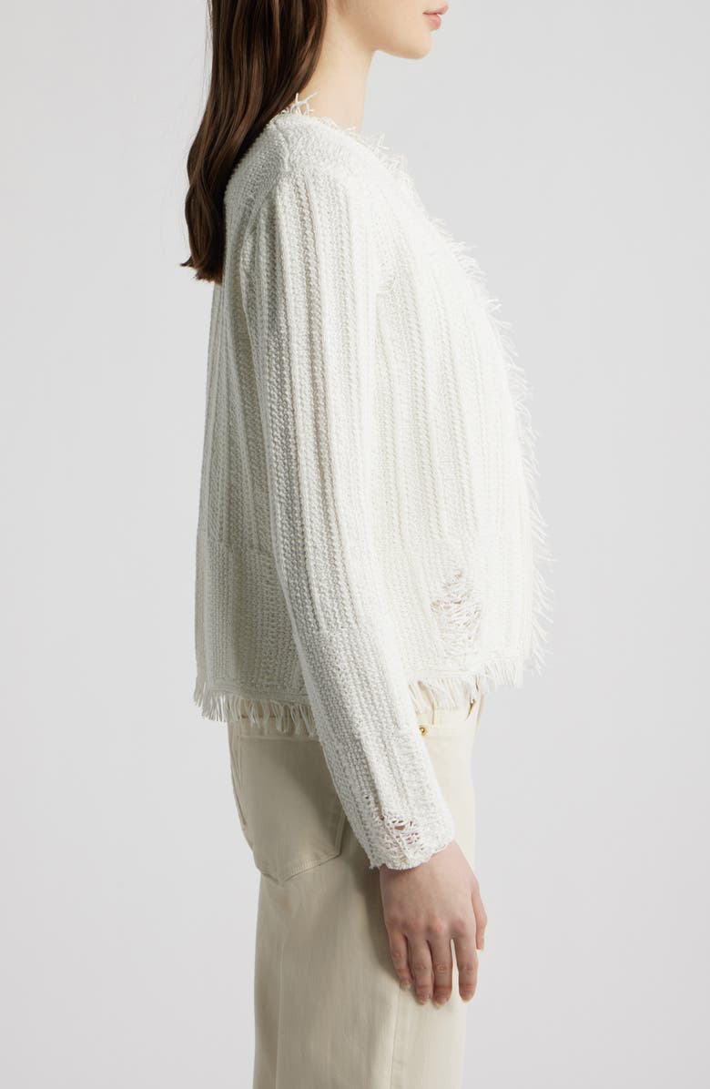 KOBI HALPERIN Marlee Fringe Cardigan, Alternate, color, Ivory