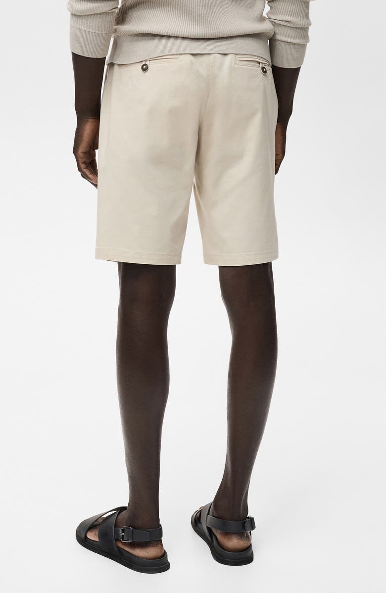 MANGO Flat Front Stretch Cotton Bermuda Shorts, Alternate, color, Beige