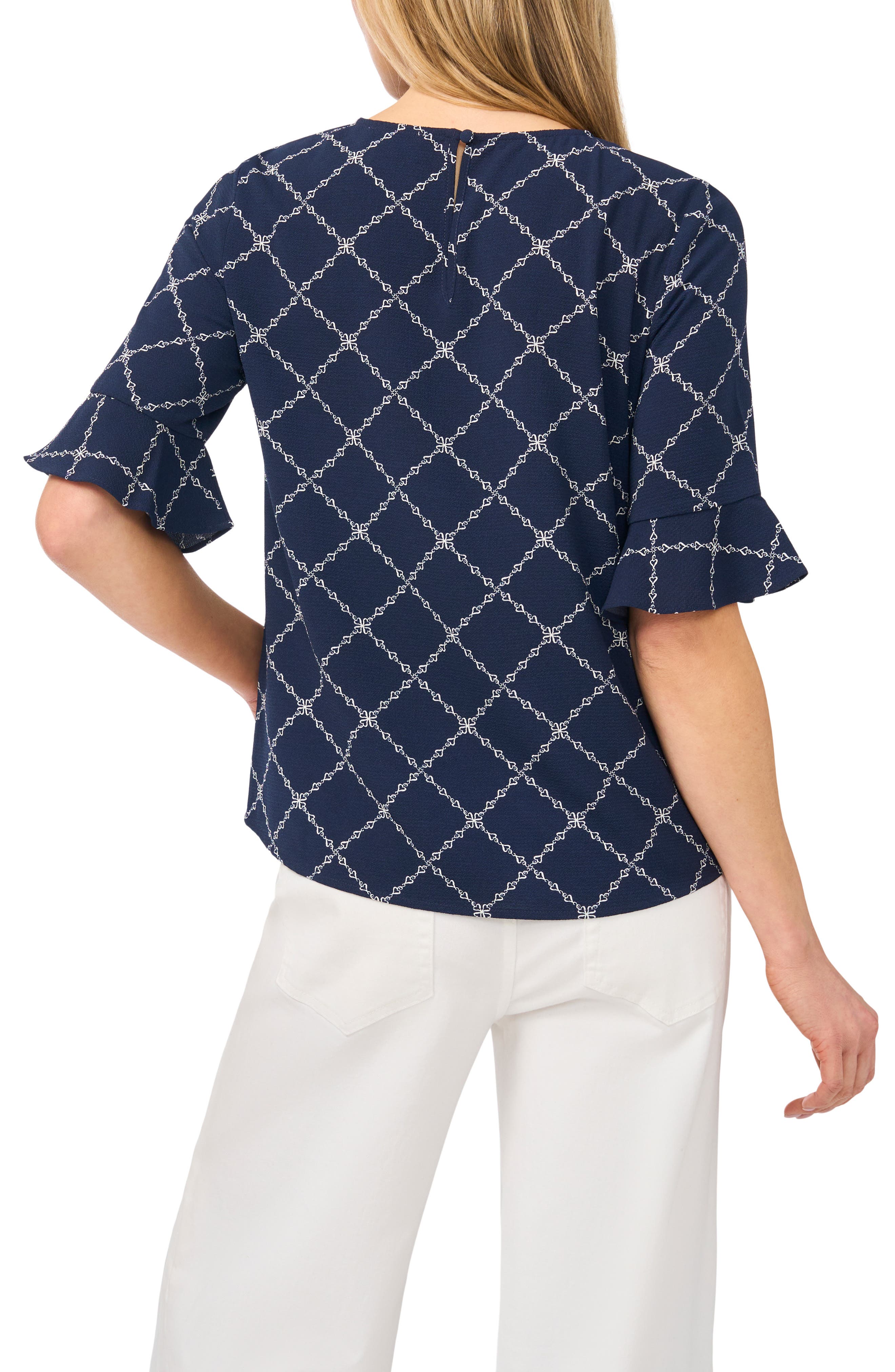 Print Ruffle Cuff Top - image 2