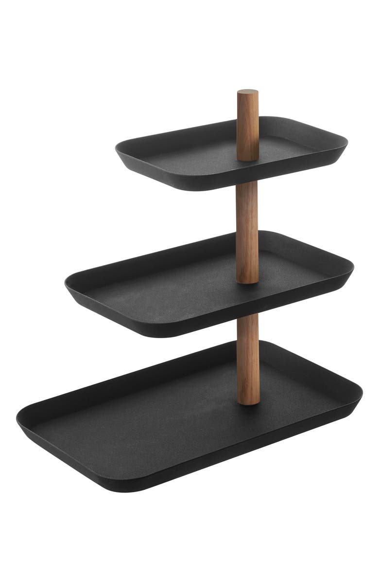 Yamazaki 3-Tier Display Tray, Main, color, Walnut
