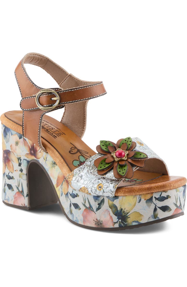L'Artiste by Spring Step Felis Platform Sandal, Main, color, Camel Multi