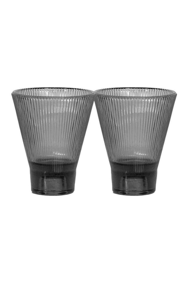 ZAI Glass Tumbler - Set of 2, Alternate, color, Charcoal - Set of 2