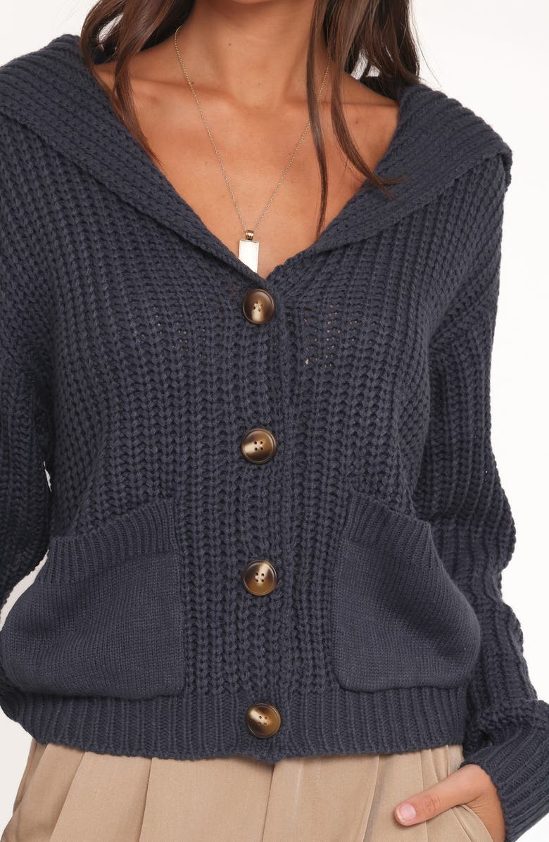 Petal & Pup Amelia Sailor Collar Cardigan, Alternate, color, Navy
