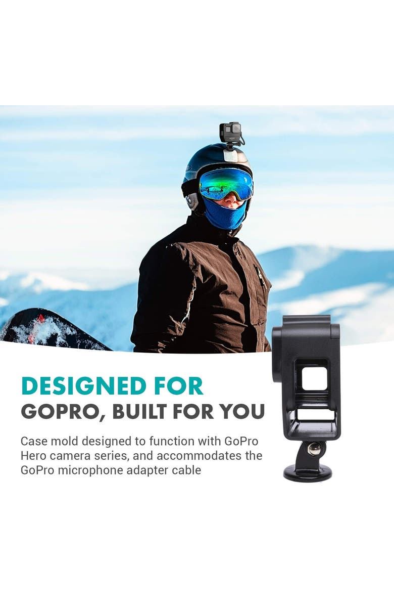 MOVO GPR-5 GoPro Camera Case with VXR10 Microphone Bundle, Alternate, color, Black