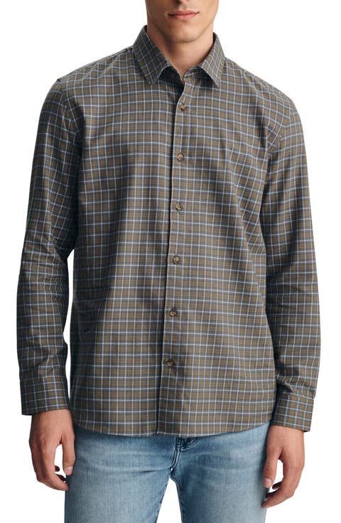 Plaid Cotton Button-Up Shirt