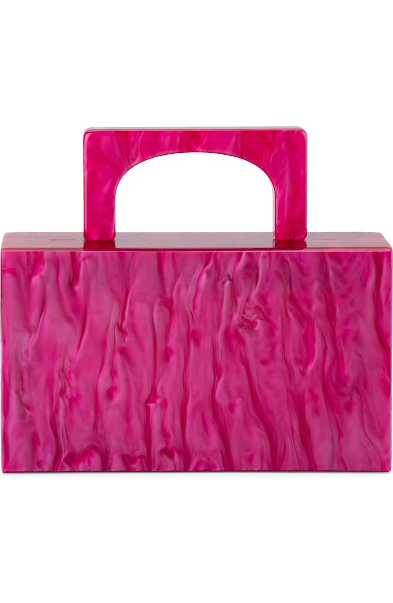 Olga Berg Fleur Acrylic Top Handle Bag, Alternate, color, Pink