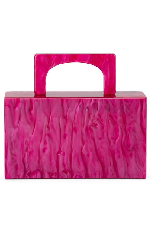 Olga Berg Fleur Acrylic Top Handle Bag In Pink
