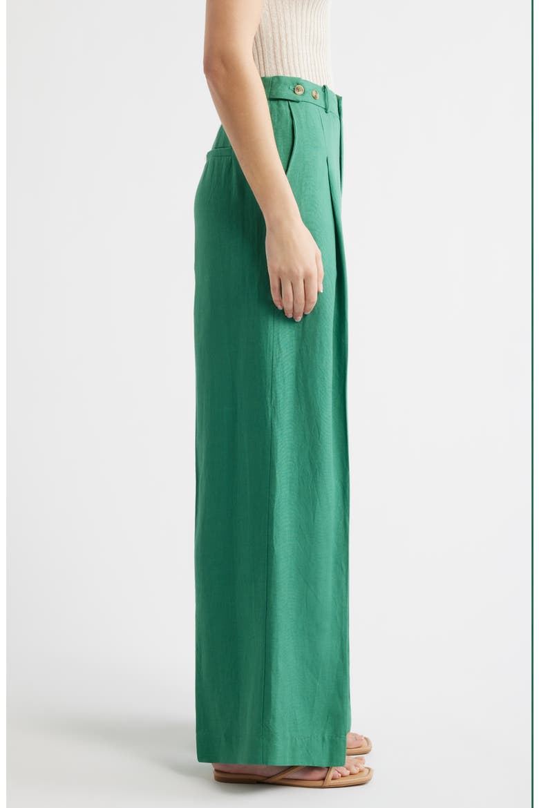 Palermo Pleated Wide Leg Pants, Alternate, color, GREEN
