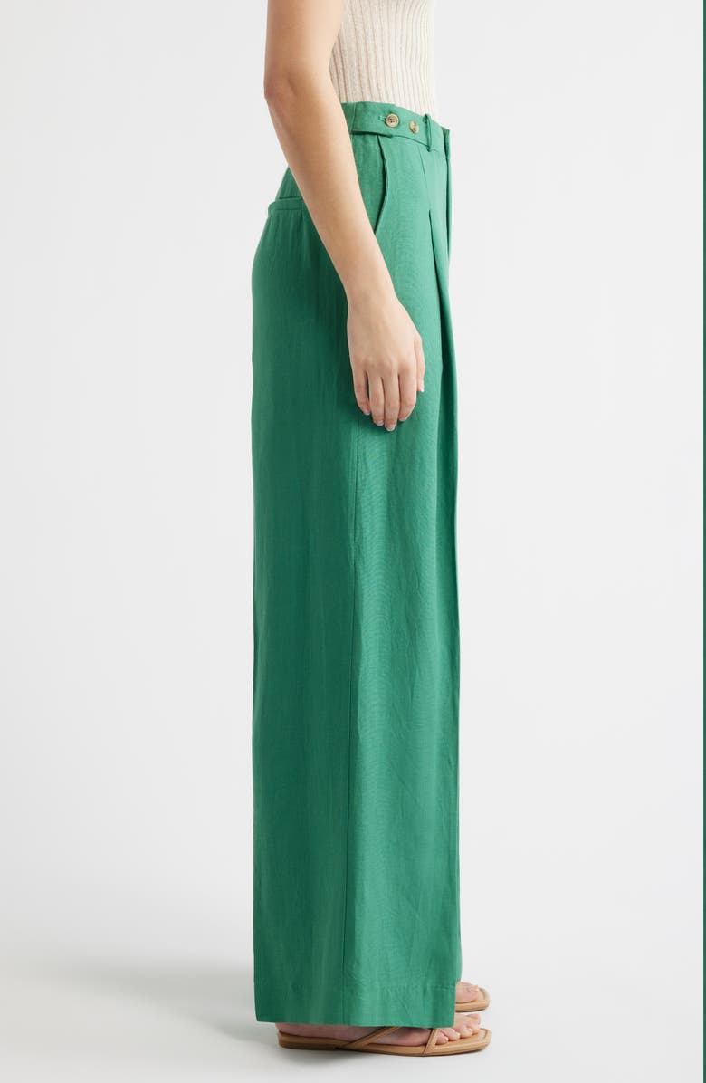 DELUC Palermo Pleated Wide Leg Pants, Alternate, color, Green