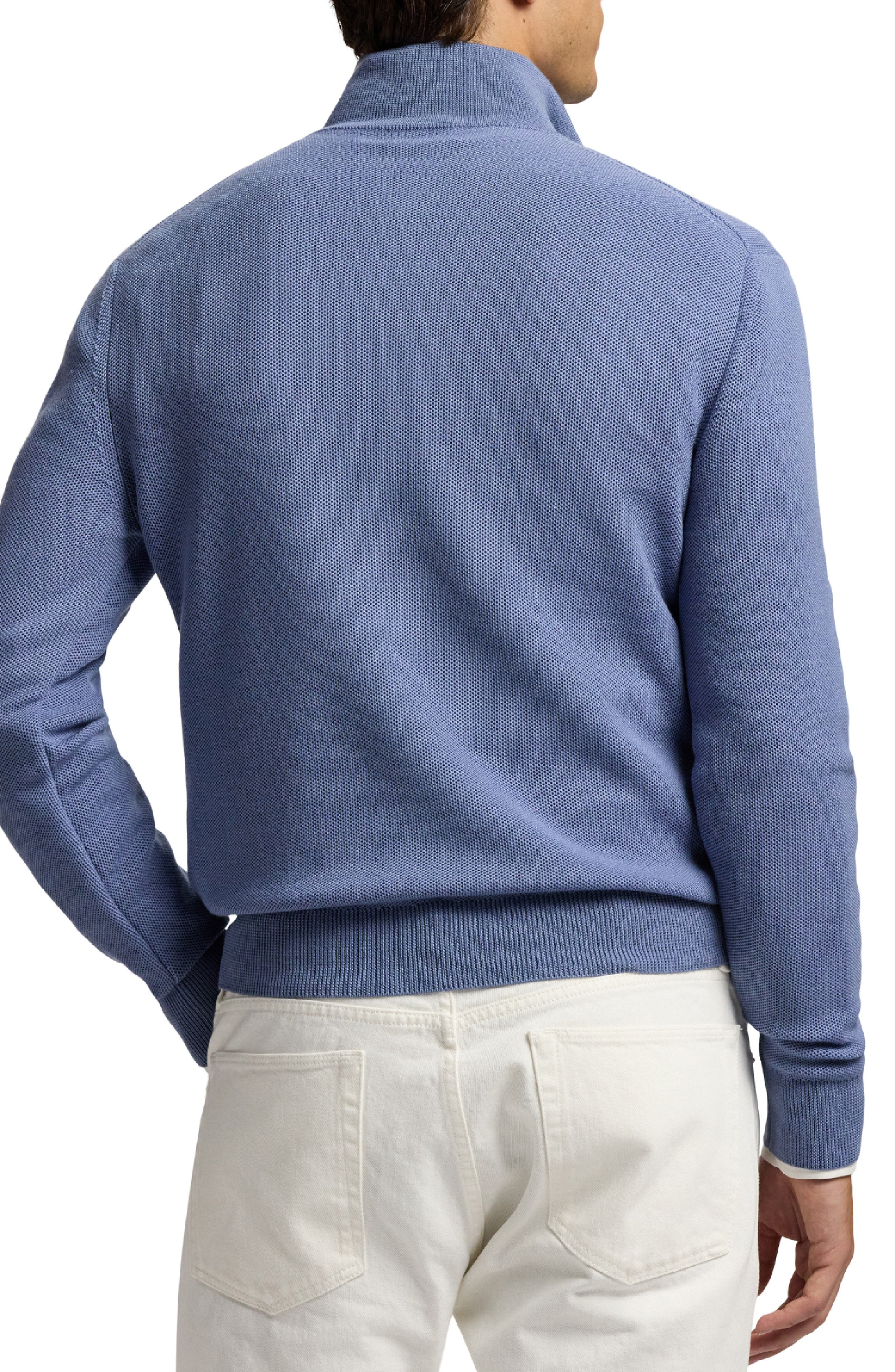Wool Pique Half Zip Sweater - image 2