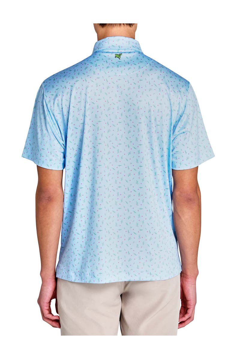 CONSTRUCT Regular Fit Scattered Golf Ball & Cactus Recycled Performance Golf Polo, Alternate, color, Lt Blue