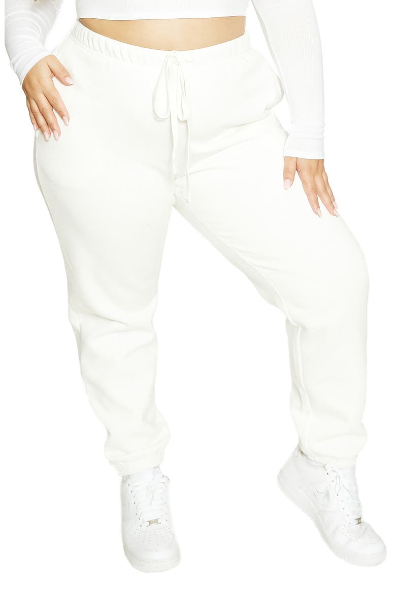 x Lori Harvey Fleece Sweatpants, Alternate, color, WHITE