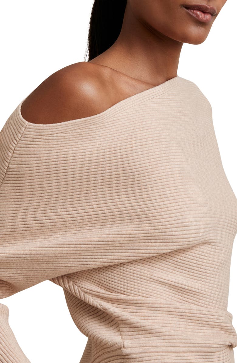 Reiss Lorna One-Shoulder Wool Blend Sweater, Alternate, color, Oatmeal Neutral
