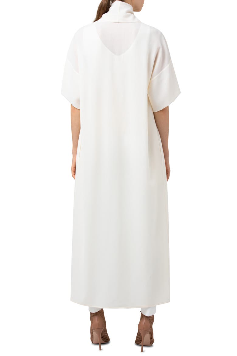 Akirs Short Sleeve Long Wool Crepe Jacket, Alternate, color, ECRU