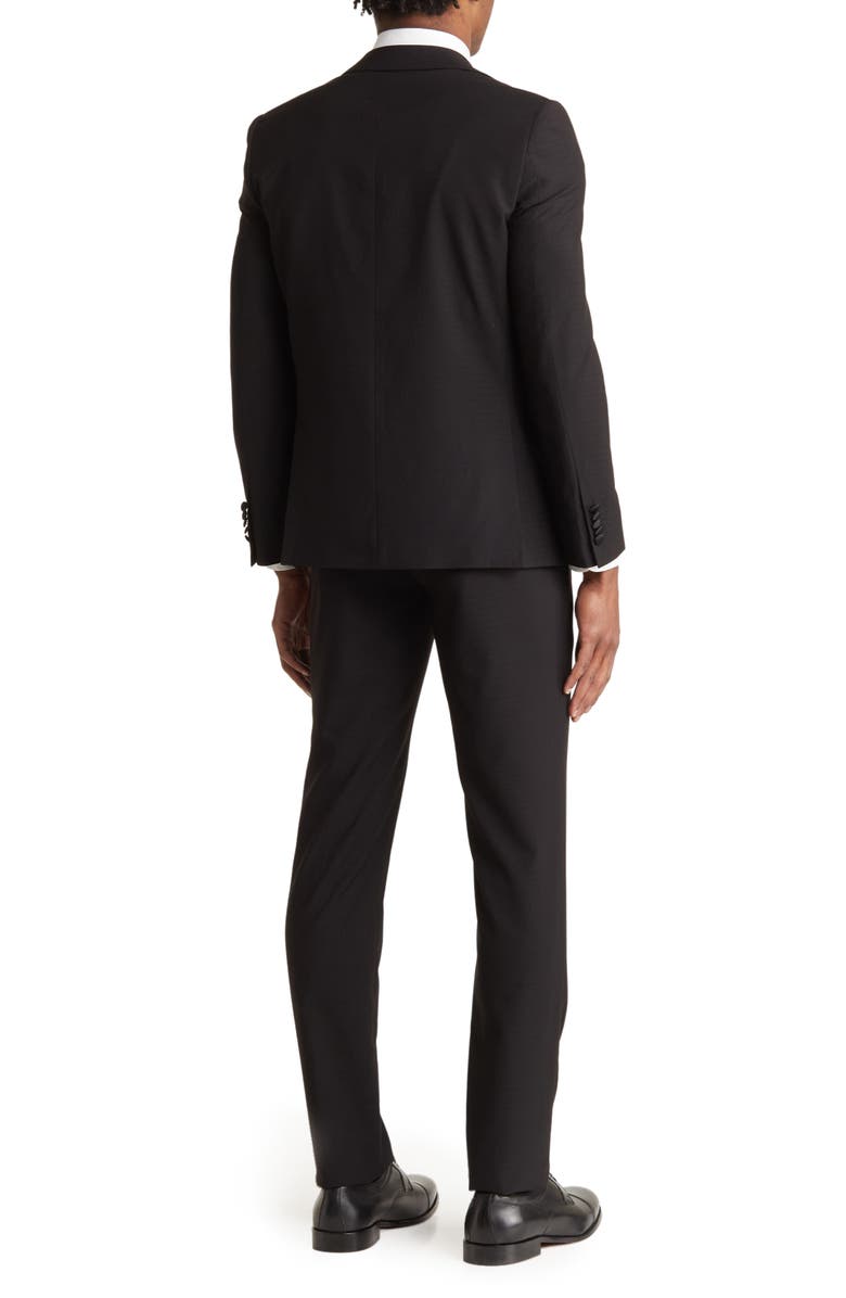 SOUL OF LONDON Tuxedo Notch Satin Lapel Suit, Alternate, color, Black