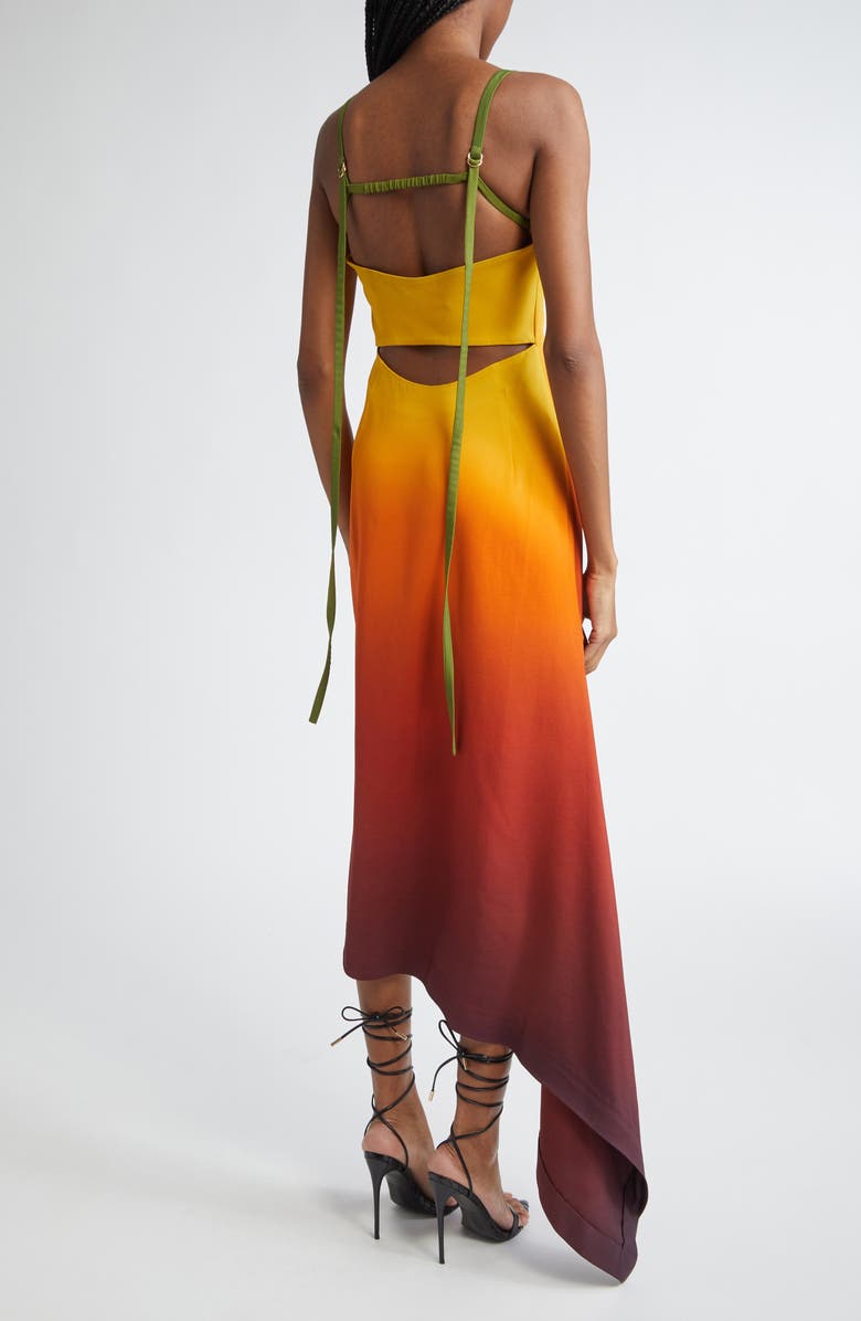 MONSE Back Cutout Ombré Jersey Dress, Alternate, color, 
