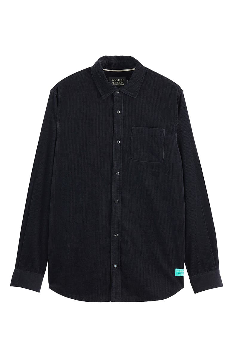 Scotch & Soda Regular Fit Cotton Corduroy Button-Up Shirt, Alternate, color, Meteorite