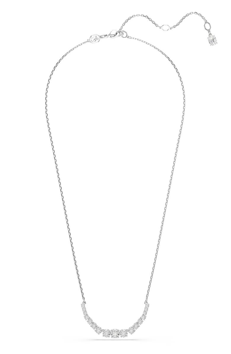 Swarovski Matrix Graduating Crystal Necklace, Alternate, color, White/ Silver