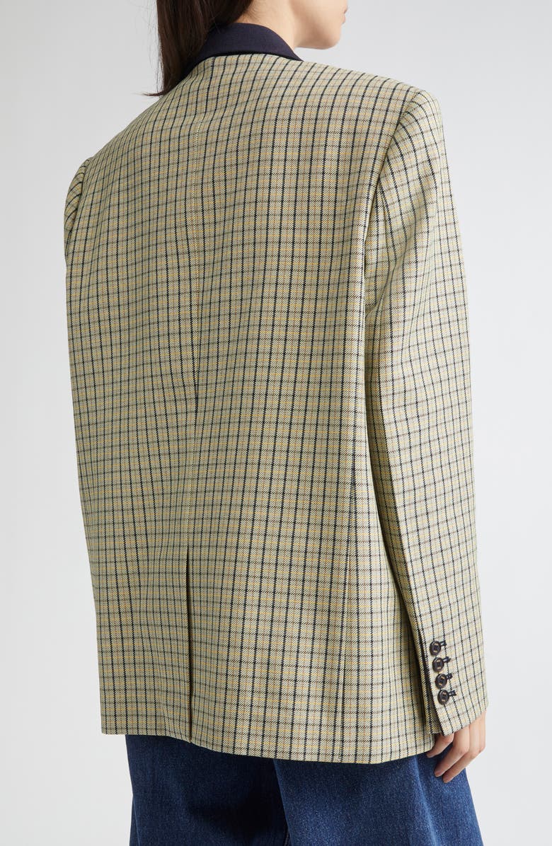 EENK Layered Single Breasted Check Blazer, Alternate, color, Green Multi