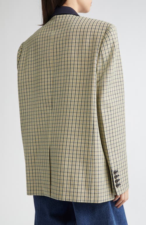 Eenk Layered Single Breasted Check Blazer In Green