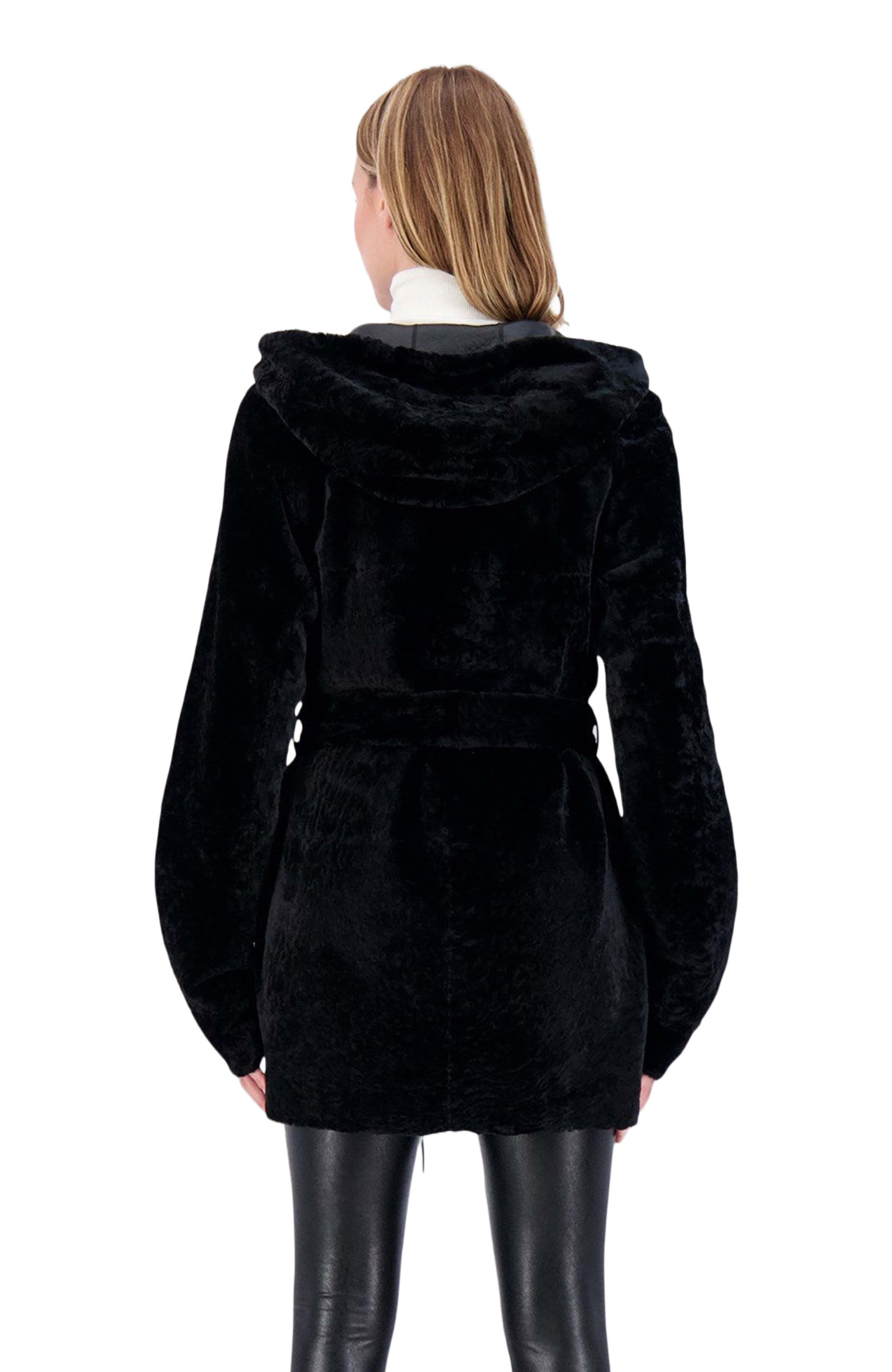 Reversible Textured Genuine Shearling Parka - image 2