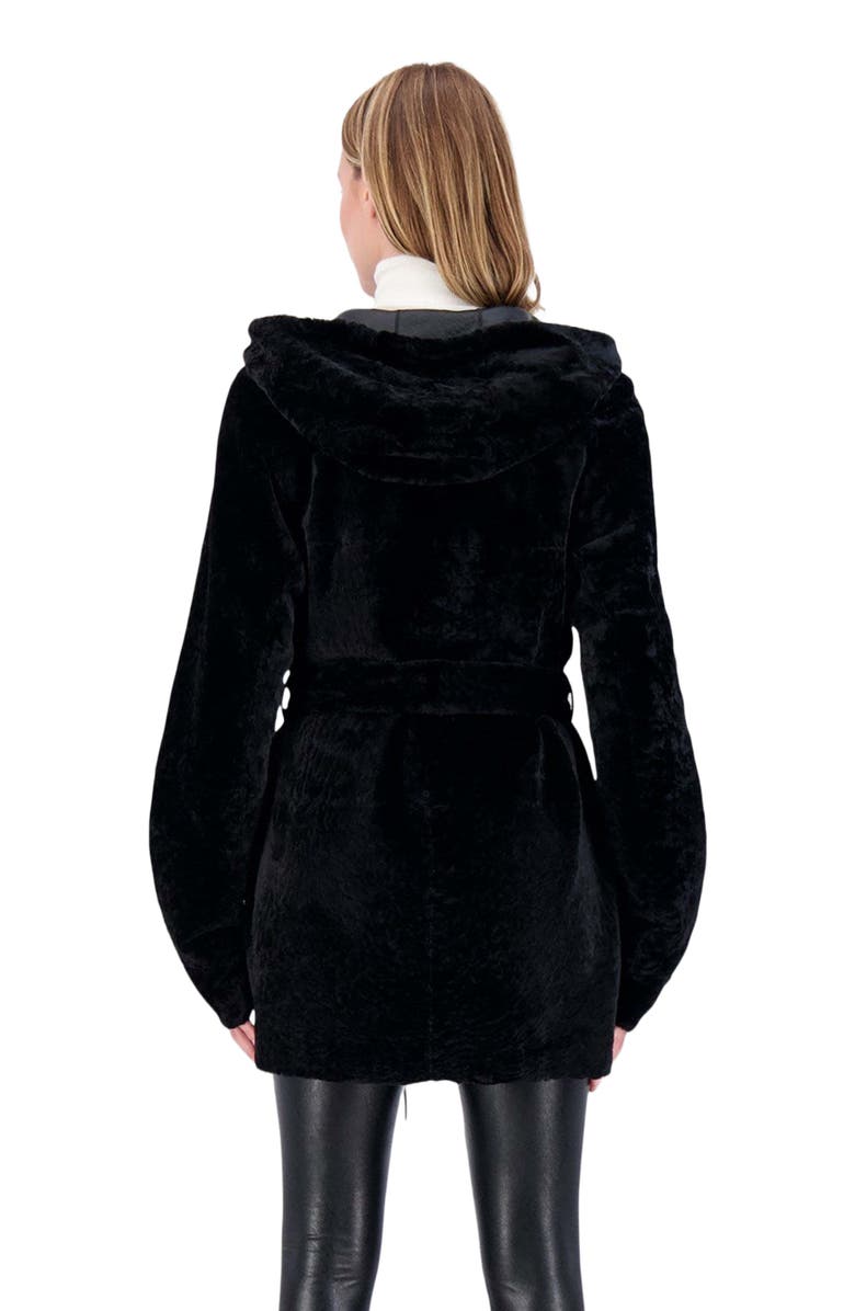 GORSKI Reversible Textured Genuine Shearling Parka, Alternate, color, Black/Black