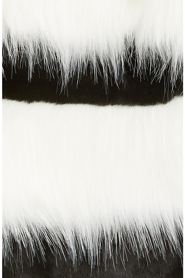 Stripe Faux Fur Vest, Alternate, color, OFF WHITE/ BLACK