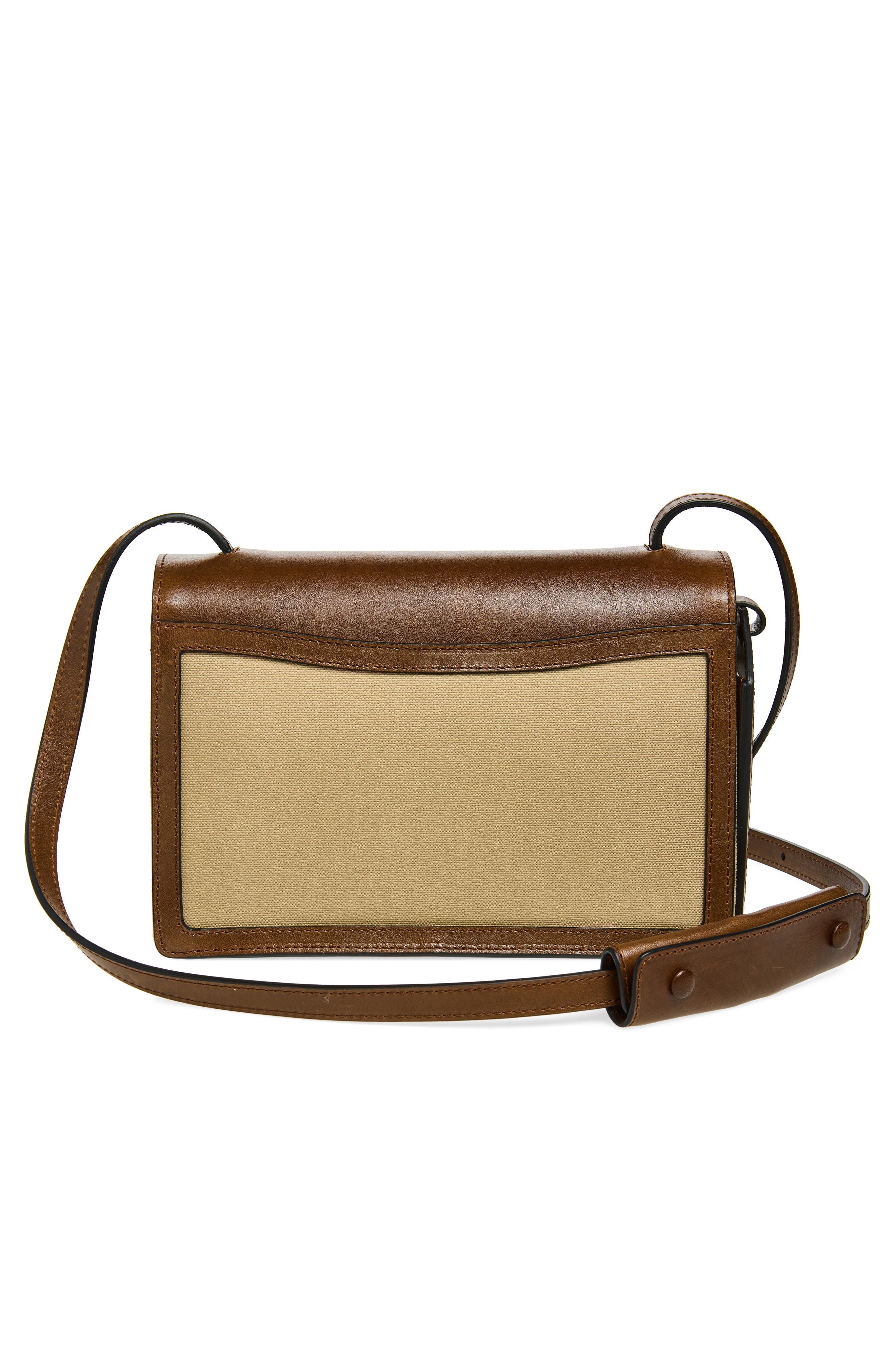 Moschino ID Leather & Canvas Crossbody Bag, Alternate, color, Natural/ Hide 10A Oo9