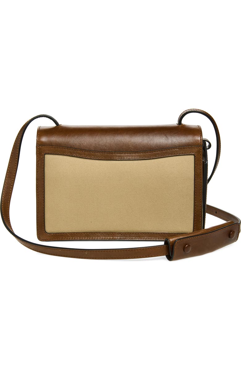 Moschino ID Leather & Canvas Crossbody Bag, Alternate, color, Natural/ Hide 10A Oo9