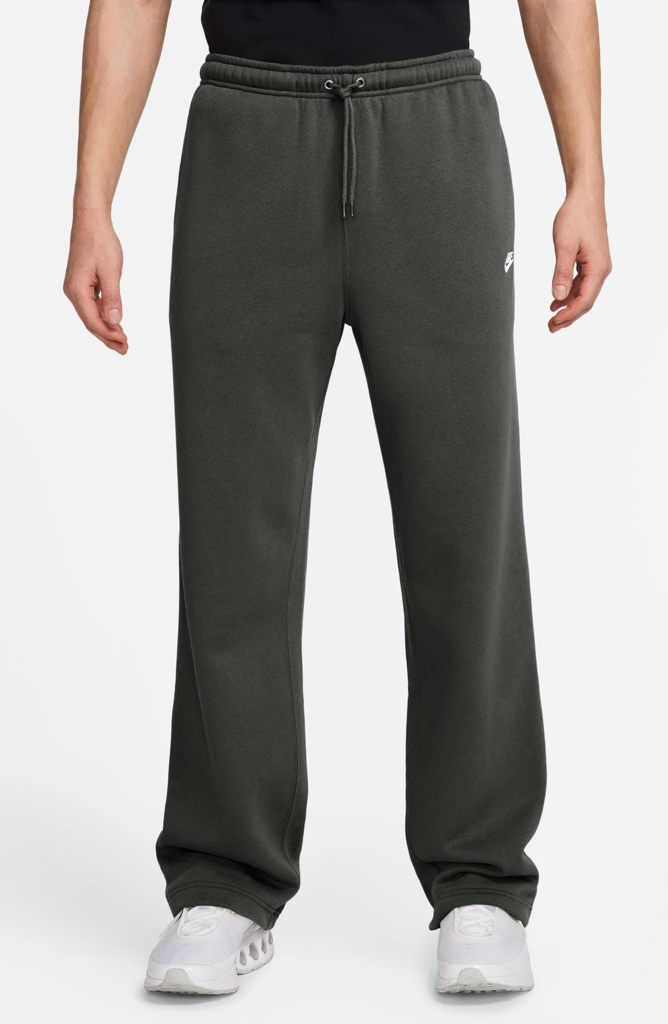 nike mens open hem fleece club sweatpants