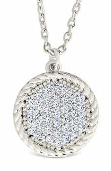 Sterling Forever Landyn CZ Circle Pendant Necklace