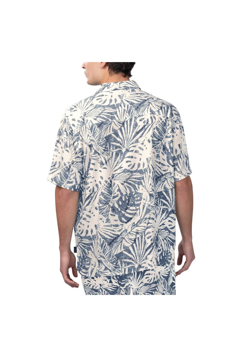 Margaritaville Men's Margaritaville Navy Dallas Cowboys Sand Washed Monstera Full-Button Party Shirt, Alternate, color, Navy