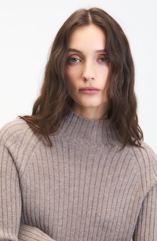 Deluc Randy Rib Crop Sweater In Brown
