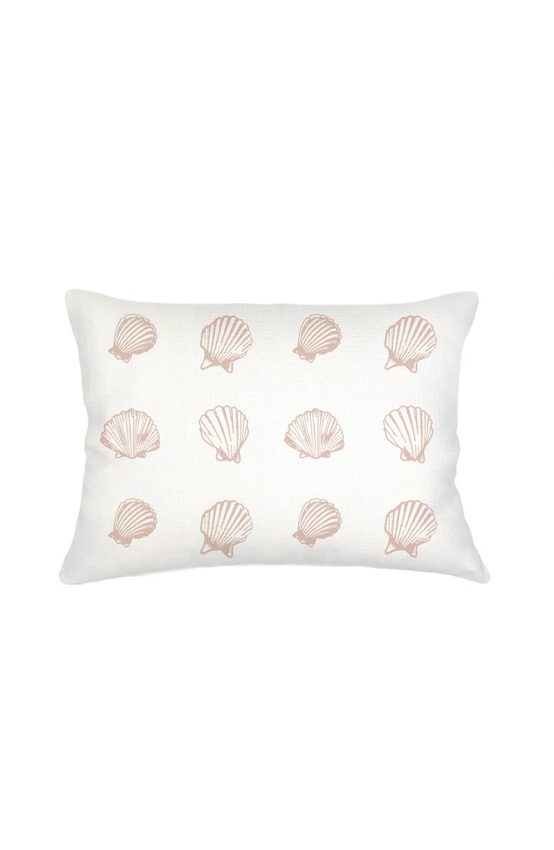 Anaya Saltwater Shell Printed Linen Pillow, Main, color, Beige