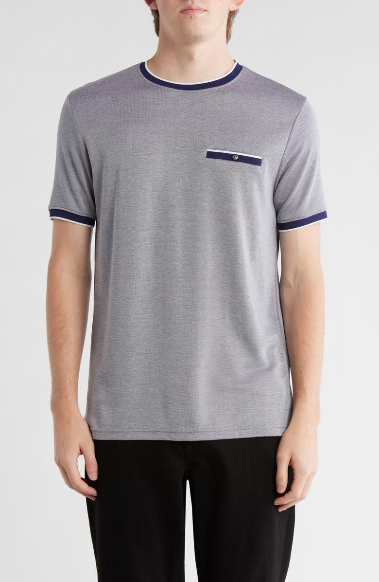 Cactus Man Tipped Crewneck Knit T-Shirt, Main, color, Navy