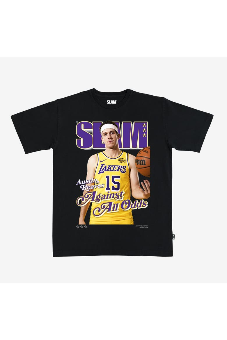 Unisex SLAM Austin Reaves Black Los Angeles Lakers Cover T-Shirt, Main, color, Black