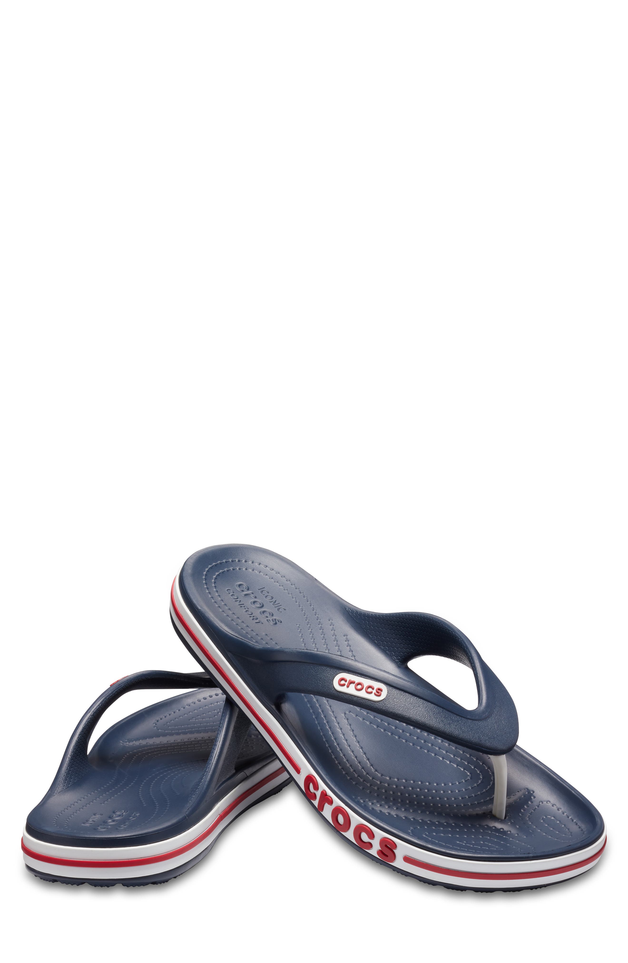 CROCS Bayaband Flip Flop Sandal, Alternate, color, Navy/Pepper