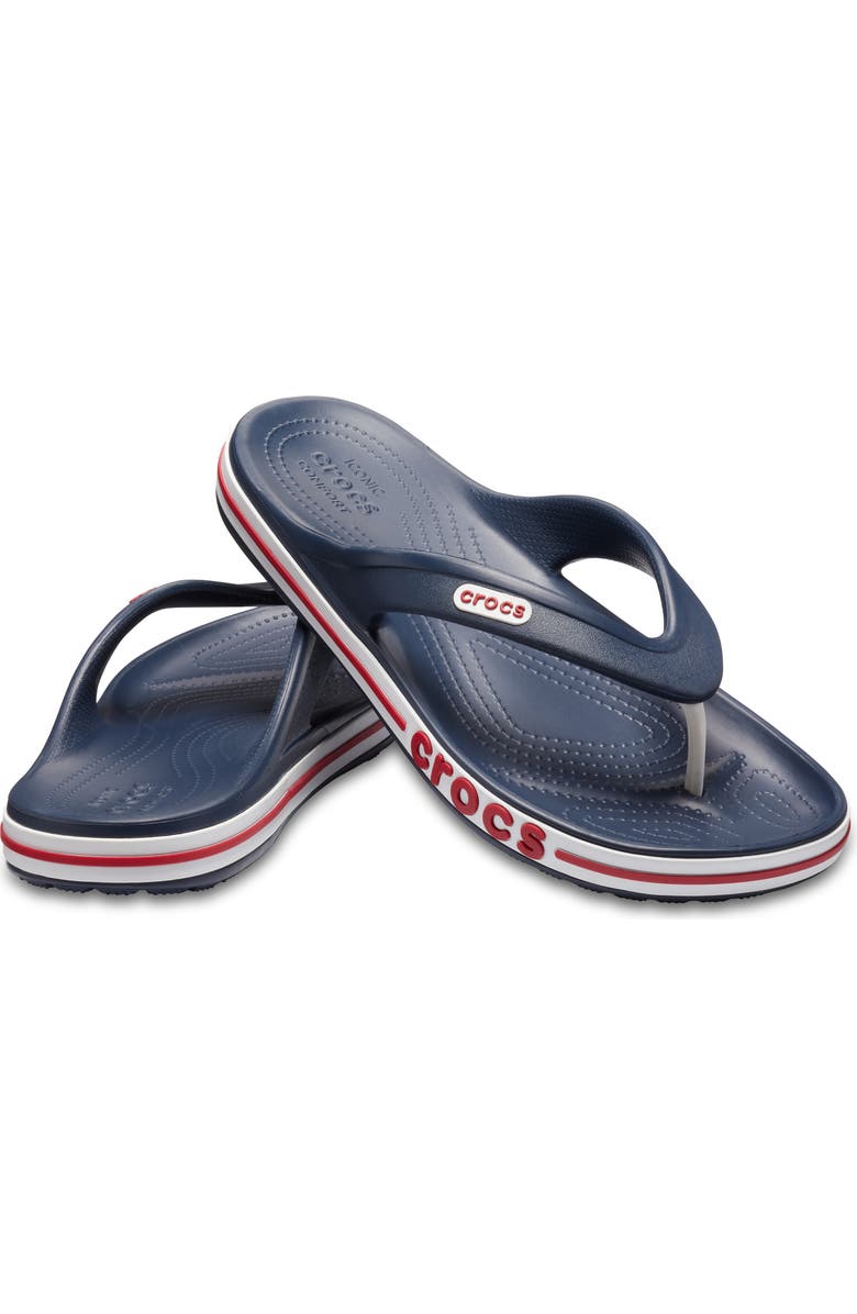 CROCS Bayaband Flip Flop Sandal, Alternate, color, Navy/Pepper