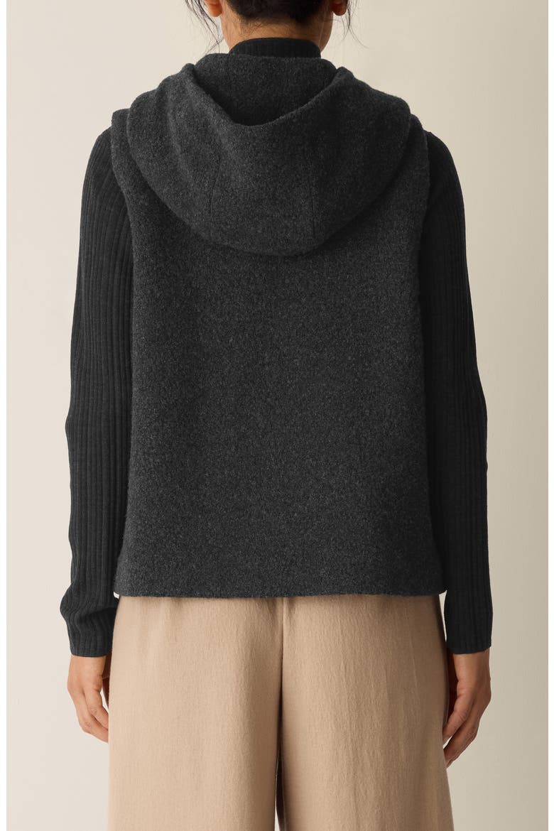 Wool Blend Hooded Vest, Alternate, color, CHARCOAL