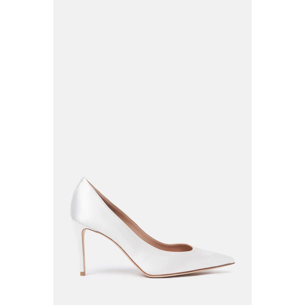 Scarosso Greta Satin Pointed-toe Pumps In White