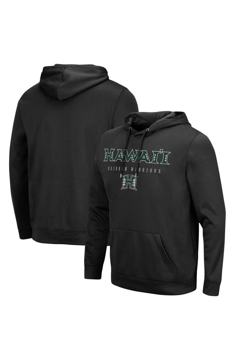 COLOSSEUM Men's Colosseum Black Hawaii Warriors Blackout 3.0 Pullover Hoodie, Main, color, Black